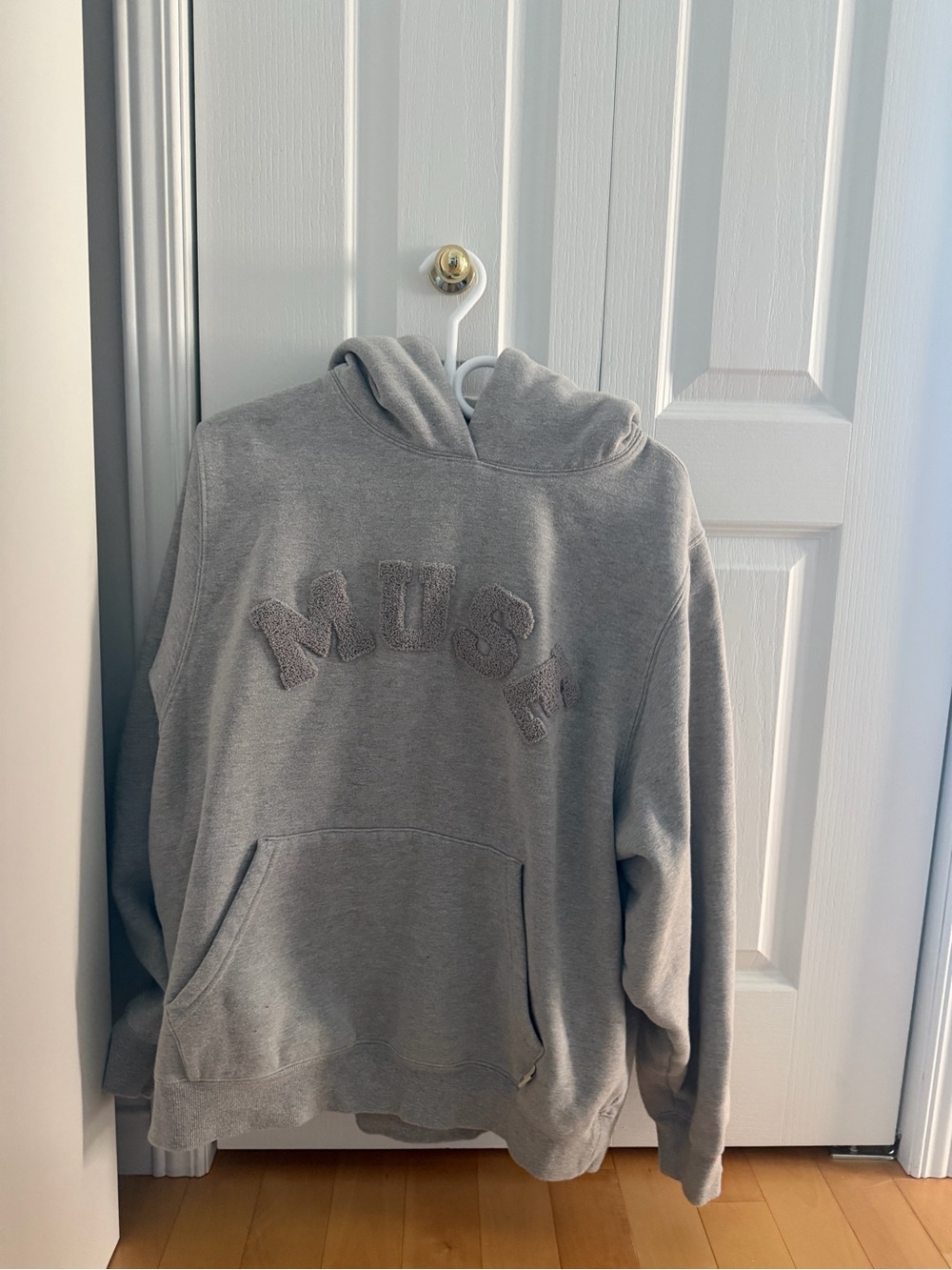 Muse Gray Cowlneck Hoodie with Plush Logo